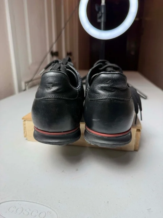 Gucci Web Guccissima Black Leather Men Sneaker 12 G / 13 US NO INSOLES - Picture 3 of 13